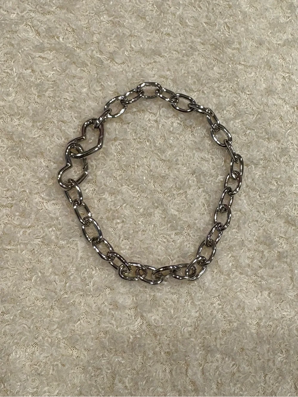 Women’s Double Heart Link Chain Sterling Silver Bracelet Durable Sweatproof